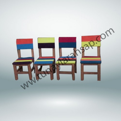 s0066 Renkli Ahşap Sandalye 